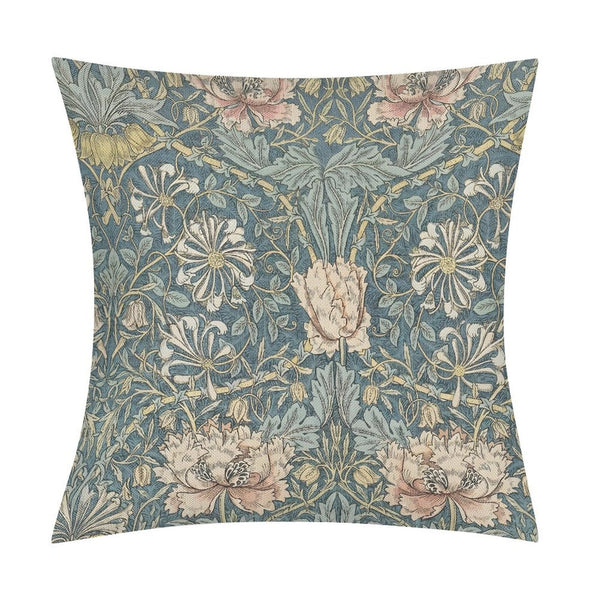 Floral Block Print Pillow Cover | William Morris Forest Floral Inspired Pillow Cover