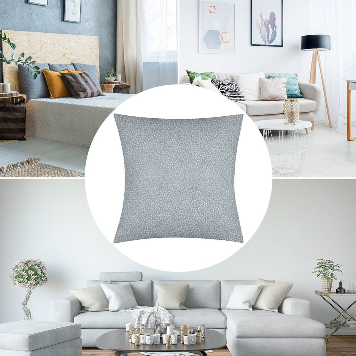 Blue Dot Pillow Cover • Blue Spot Pillow • Blue 18x18 Textured Pillow, No Insert