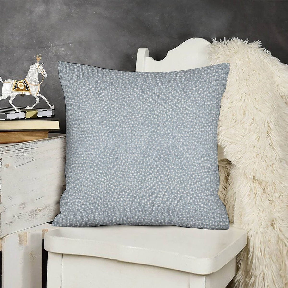 Blue Dot Pillow Cover • Blue Spot Pillow • Blue 18x18 Textured Pillow, No Insert