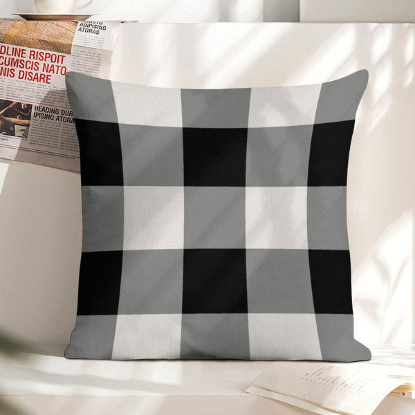 Farmhouse Buffalo Plaids Throw Pillow Covers 18x18 Set of 2 Black White