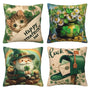 Waterproof Linen St. Patrick's Day Throw Pillow Covers Set of 4, 1-Side Print, No Insert, Envelope Closure