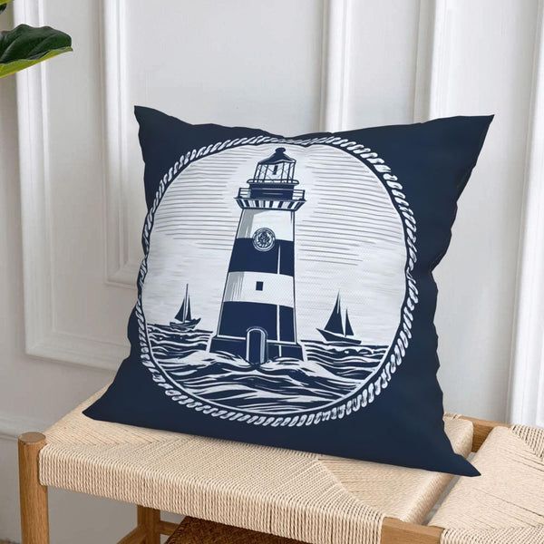 Waterproof Linen Ship Throw Pillow Covers Set of 4, 1-Side Print, No Insert, Envelope Closure