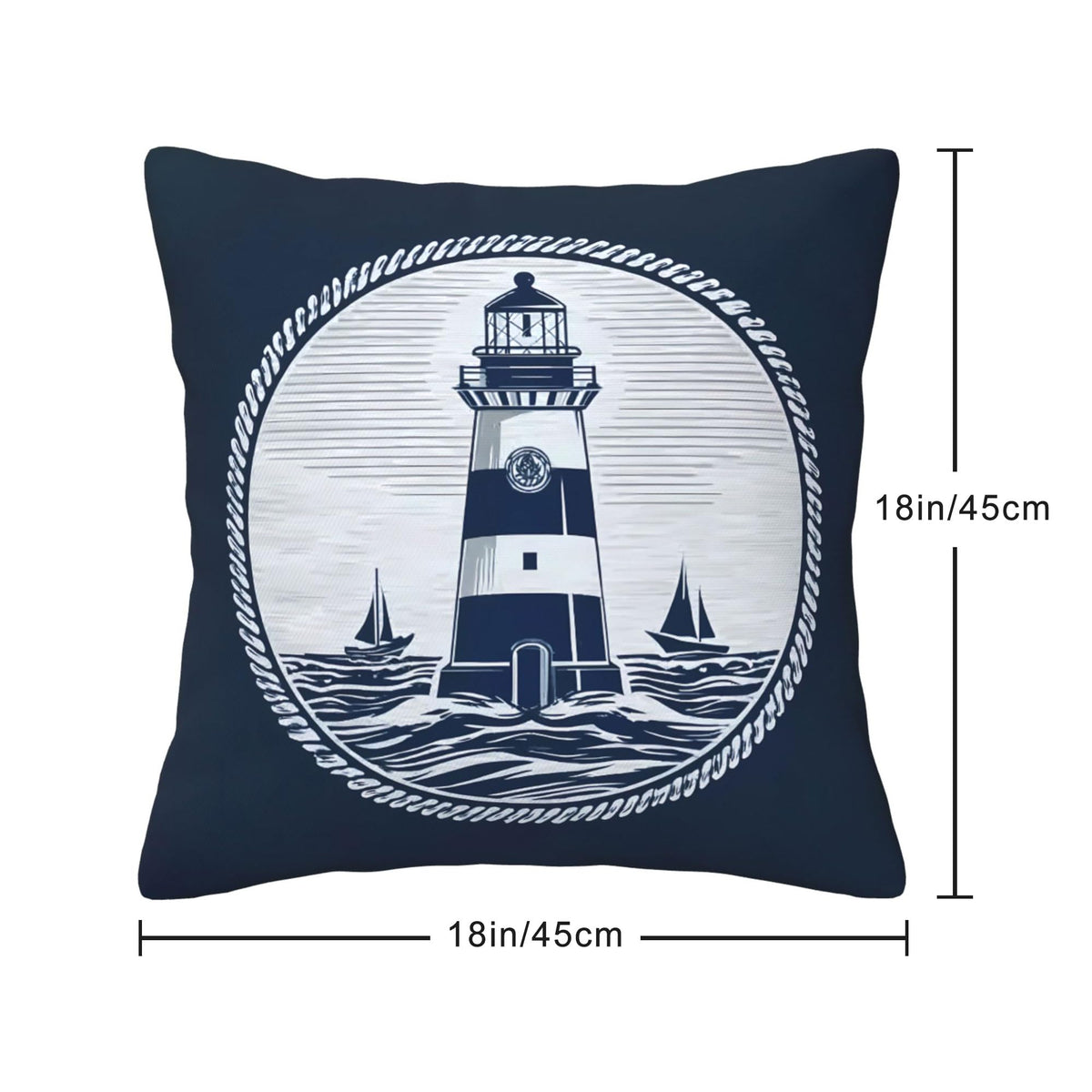 Waterproof Linen Ship Throw Pillow Covers Set of 4, 1-Side Print, No Insert, Envelope Closure