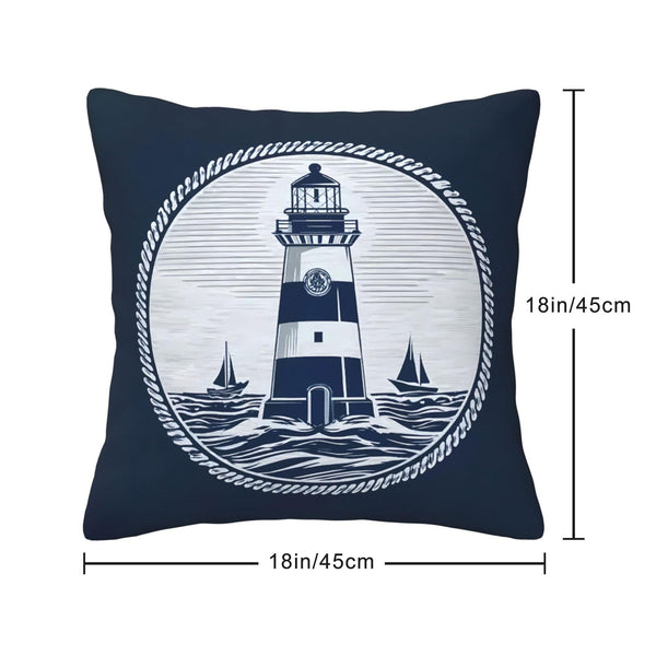 Waterproof Linen Ship Throw Pillow Covers Set of 4, 1-Side Print, No Insert, Envelope Closure