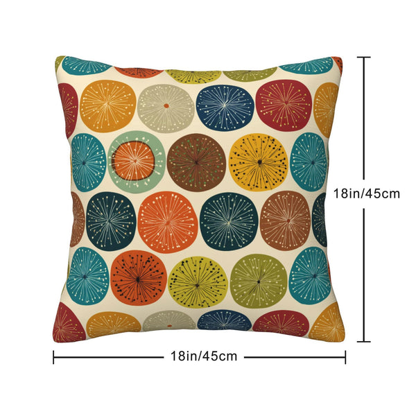 Waterproof Linen Midcentury Dots Throw Pillow Covers Set of 4, 1-Side Print, No Insert, Envelope Closure