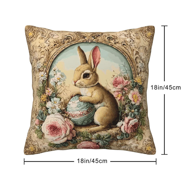 Waterproof Easter Bunny Throw Pillow Covers Set of 4, Single-Side Print, No Insert, Envelope Closure