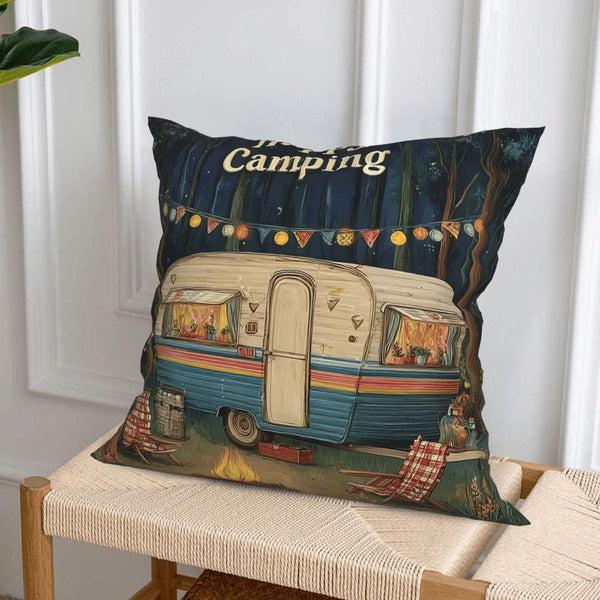 Waterproof Camping Throw Pillow Covers Set of 4, Single-Side Print, No Insert, Envelope Closure