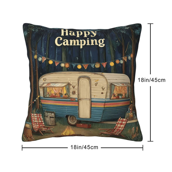 Waterproof Camping Throw Pillow Covers Set of 4, Single-Side Print, No Insert, Envelope Closure