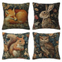 Waterproof William Morris Animals Throw Pillow Covers Set of 4, Single-Side Print, No Insert, Envelope Closure