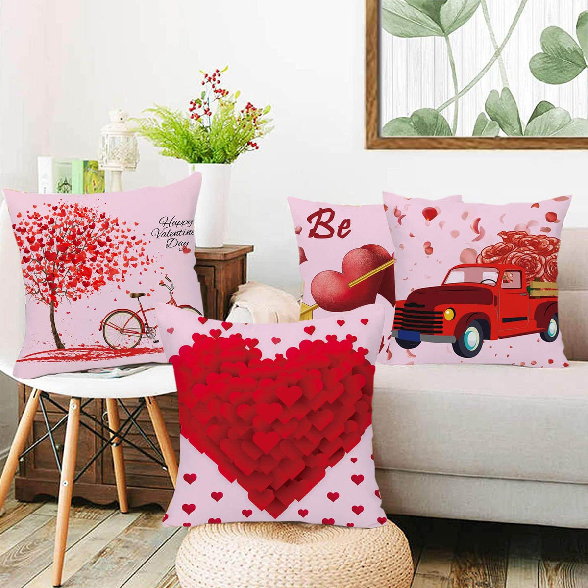 Waterproof Red Pillow Covers 18x18, Valentines Day Outdoor Pillow Covers, 2026 New Envelope Closure