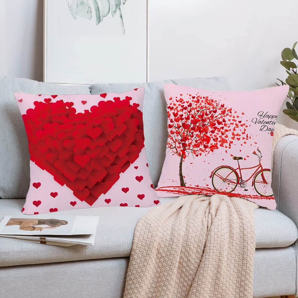 Waterproof Red Pillow Covers 18x18, Valentines Day Outdoor Pillow Covers, 2026 New Envelope Closure