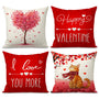 Happy Valentines Day Pillow Covers 18x18 inch Set of 4 for Valentine Decor Cat Heart Tree Love You More