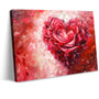 Red Rose Love Heart Canvas Wall Art Vintage Romantic Sweet life Floral Painting Prints For Living Room Bedroom