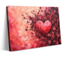 Valentine's Day Canvas Wall Art Red Love Hearts Roses Painting Print Heartfelt Affection Paradise Of Love