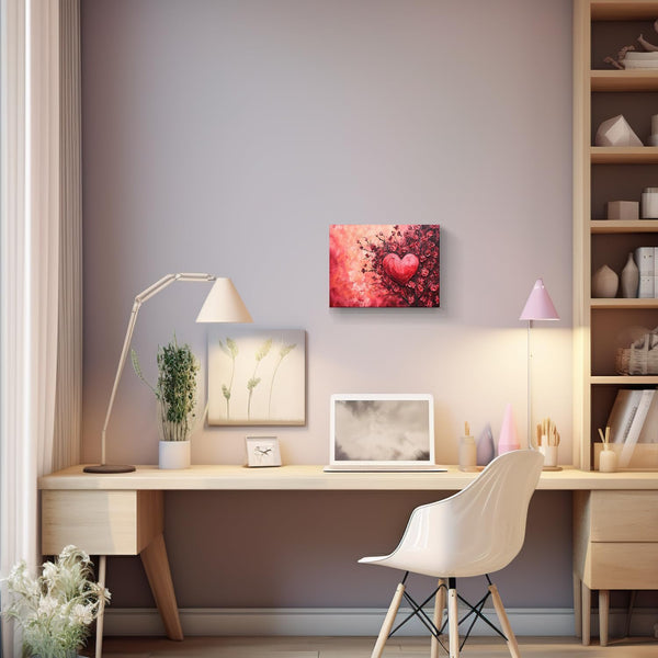 Valentine's Day Canvas Wall Art Red Love Hearts Roses Painting Print Heartfelt Affection Paradise Of Love