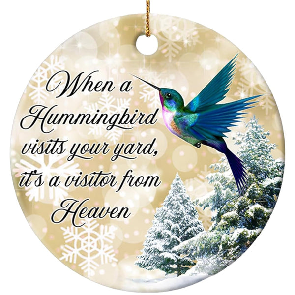 2025 Christmas Orrnament Hummingbird Visits Your Yard Ceramic Ornament