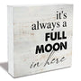 Rustic Full Moon Bathroom Wood Box Sign Humor Toilet Wooden Box Sign