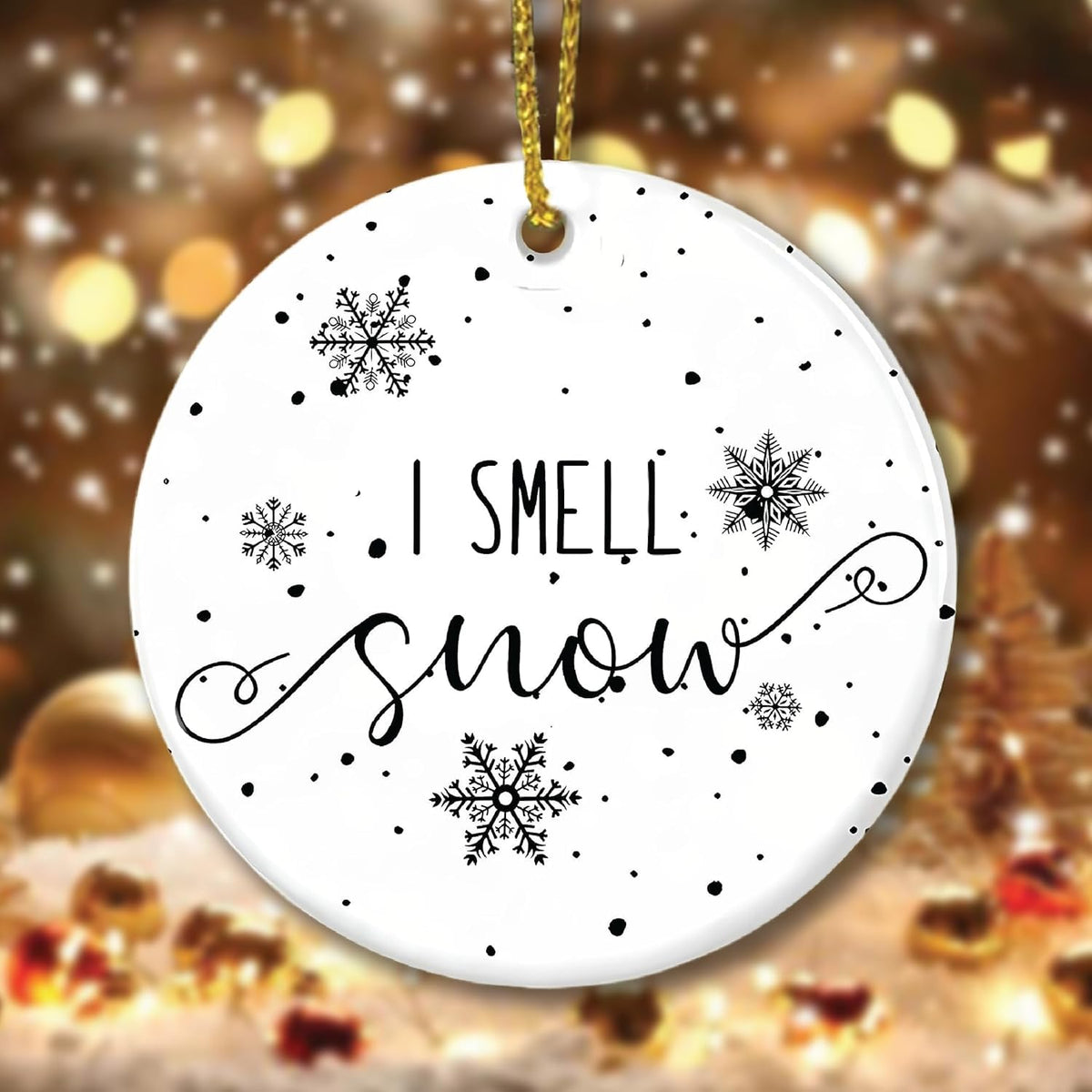 I Smell Snow Ornament – Winter Acrylic Christmas Tree Decoration 2025 | Cozy Gift for Girls
