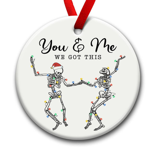 Couple Christmas Ornament 2025, Xmas Hanging Ornaments, Dancing Skeleton Ornament on Christmas or Halloween