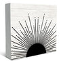 Abstract Boho Black Sun Sunrise Sunset Sunshine Sunray Rustic Wood Box Sign Desk Decor