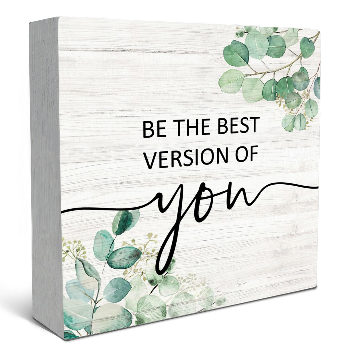 Inspirational Quotes Wood Box Sign Desk Decor, Motivational Gifts Wooden Box Sign Decoration
