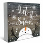 Let It Snow Christmas Wooden Sign Desk Decor, Snowman Christmas Decor, Rustic Winter Snowflake Wood Block Signs