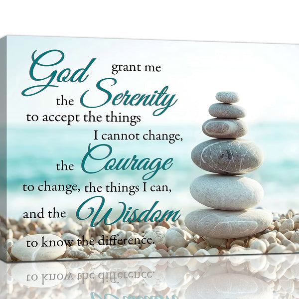 Serenity Prayer Bathroom Wall Art Beach Zen Canvas Prints Scripture Christian Pictures Beachy Office Home Decor