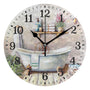 Silent Glass Wall Clock for Bathroom Decorarion, Battery Powered No Ticking 12 Inch