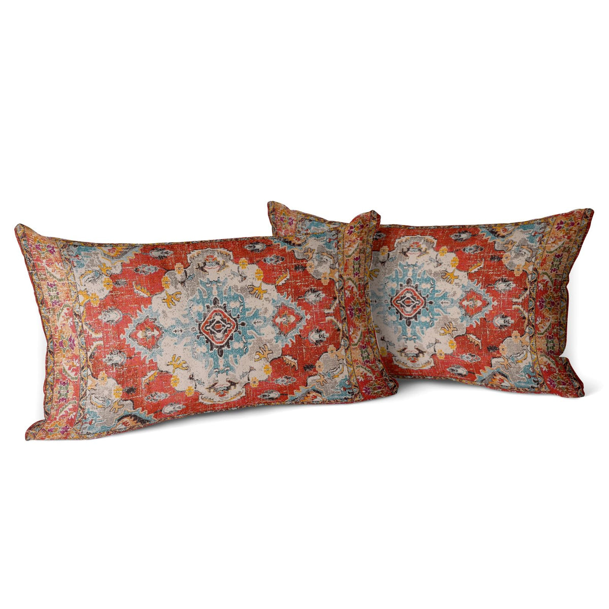 Boho Throw Pillow Covers 12x20 inch Set of 2 Boho Rug Carpet Signle Sided Pattern Velvet Soft
