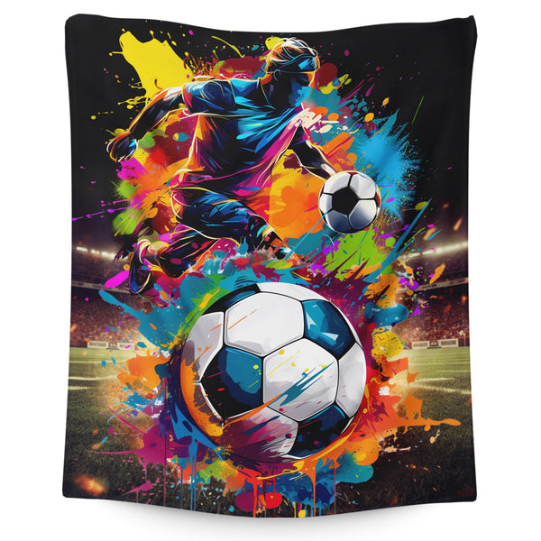 Soccer Blanket Gifts for Kids Boys, Small and Large Soft Fuzzy Warm Soccer Themed Prints Stuff Throw