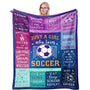 Soccer Gifts for Girls Blanket, Christmas Birthday Gifts for Soccer Lover/Coach/Team/Player