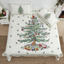 Christmas Tree Quilt Set, Festive Holiday Bedspread with Pillow Shams, Soft Microfiber Lightweight Bedding
