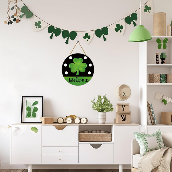 St Patricks Day Decorations St Patricks Day Wreath Shamrock Door Decorations Wooden Shamrock Wreaths for Front Door