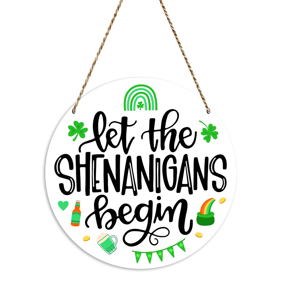 St Patricks Day Door Decorations St Patricks Day Decor Irish Decor Let The Shenanigans Begin Sign Wooden Wall Sign