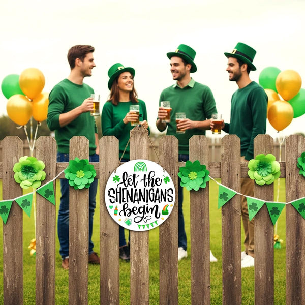 St Patricks Day Door Decorations St Patricks Day Decor Irish Decor Let The Shenanigans Begin Sign Wooden Wall Sign