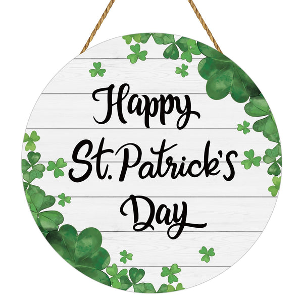 St Patricks Day Wreath Happy St Patricks Day Door Decorations Shamrock Decorations Hanging Sign