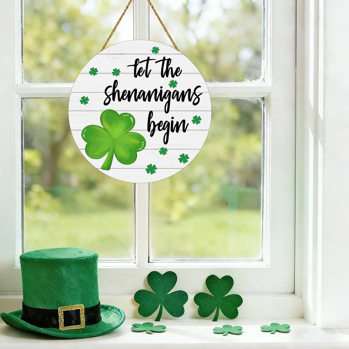 St Patricks Day Wreath St Patricks Day Door Decorations Shamrock Decorations Wooden Shamrock Wreath Front Door Hanger
