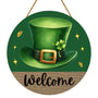 St Patricks Day Wreath St Patricks Day Door Decorations Leprechaun Hat Hanging Decor Wooden Wreaths for Front Door