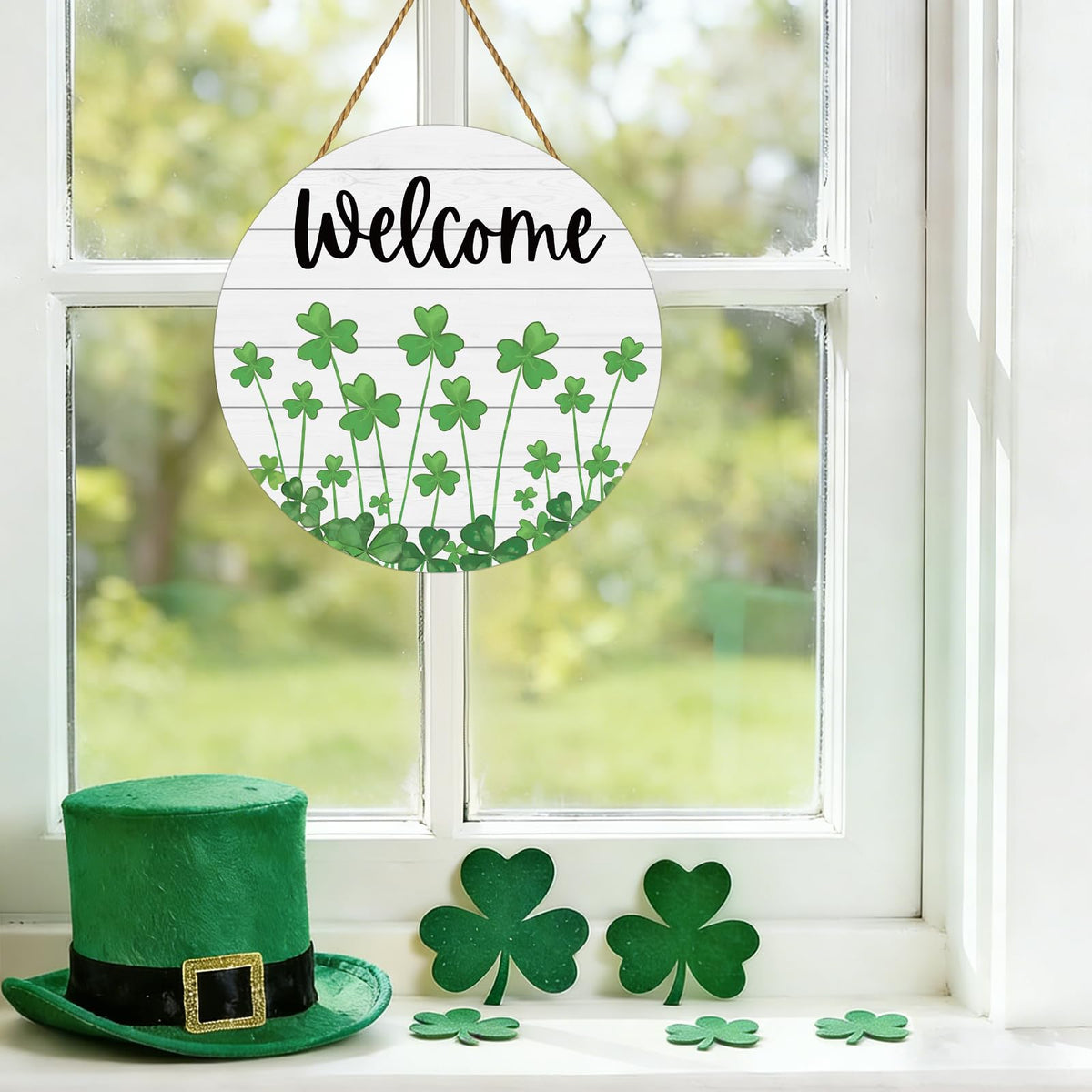 St Patricks Day Wreath St Patricks Day Door Decorations Shamrock Decorations Wooden Shamrock Wreath Front Door