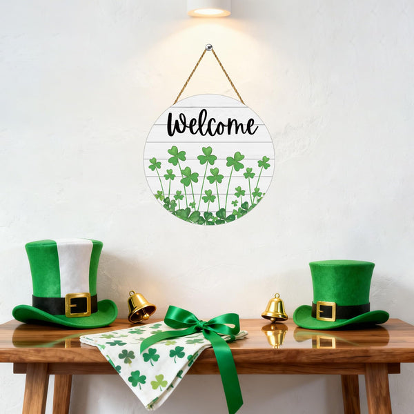 St Patricks Day Wreath St Patricks Day Door Decorations Shamrock Decorations Wooden Shamrock Wreath Front Door
