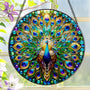 Stained Glass Window Hanging, 8'' Peacock Suncatcher, Stained Glass Ornament