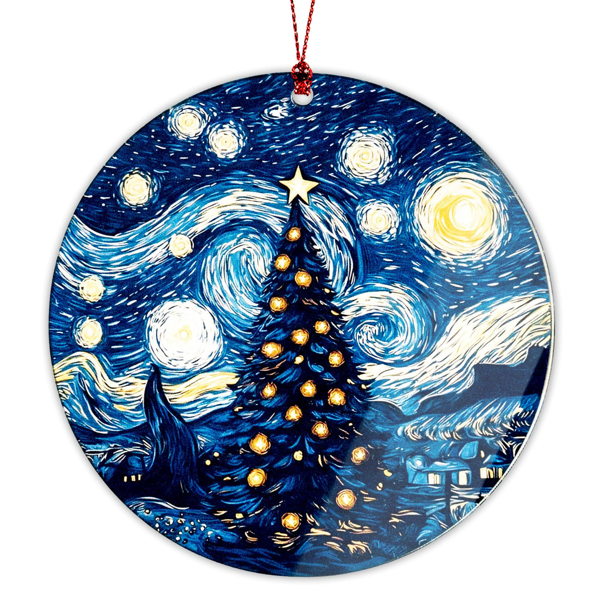 Starry Night Christmas Ornaments 2025, Star Ornament for Hanging Xmas Tree Decorations