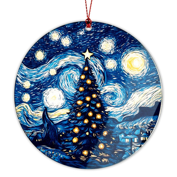 Starry Night Christmas Ornaments 2025, Star Ornament for Hanging Xmas Tree Decorations