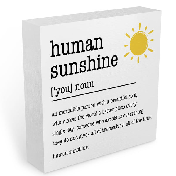 Sunshine Gifts Inspirational Office Supplies Human Sunshine Gift Decor White Wooden Box Sign
