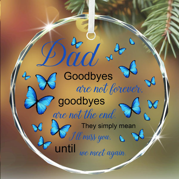 Sympathy Crystal Hanging Ornaments - Memorial & Remembrance Gifts for Loss of Father, Bereavement & Condolences, Christmas Glass Ornament