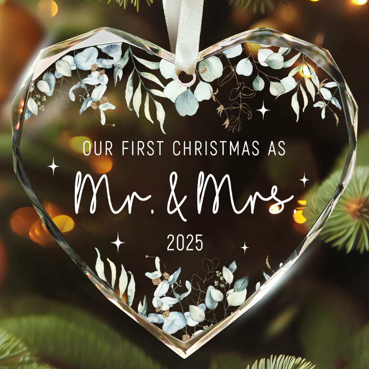 First Christmas Married Ornament 2025 - Wedding Gifts - Mr and Mrs Gifts - Wedding Gift for Couples 2025