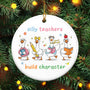 Christmas Funny Teacher Gifts for Women Men - Ceramic Animal Christmas Ornaments 2025 for Tree Decorations