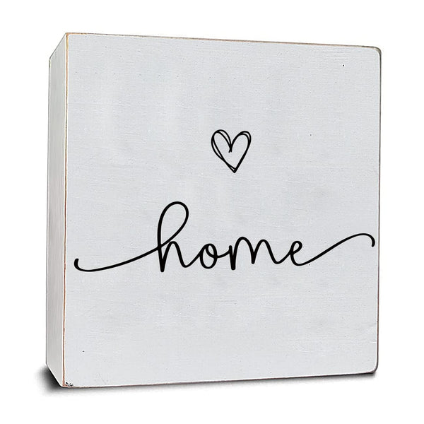 Home Sweet Home Sign, White Wood Box Plaque, Wooden Decorative Boxes for Home Decor