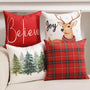 Soft Polyester Christmas Decorations, Double Sided Plaid Throw Pillow Covers 18x18