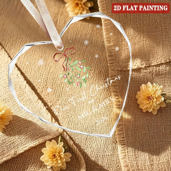 First Christmas Married Ornament 2026 - Mr and Mrs Gifts - Wedding Gifts for Couples, Newlyweds, Bride, Future Mr and Mrs